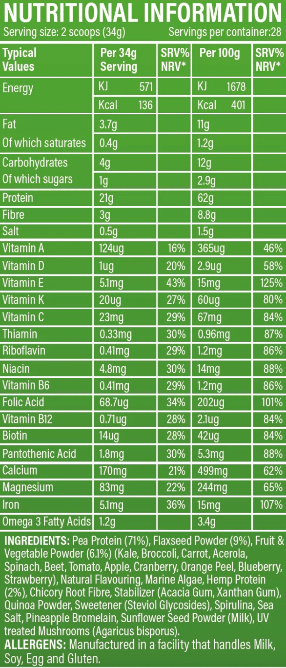 Trained By JP Chocolate Superfood Greens 1kg